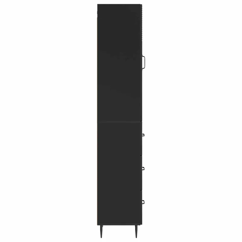 Spintelė 2 pcs Juoda 33 x 34,5 x 90 cm Apdirbta mediena