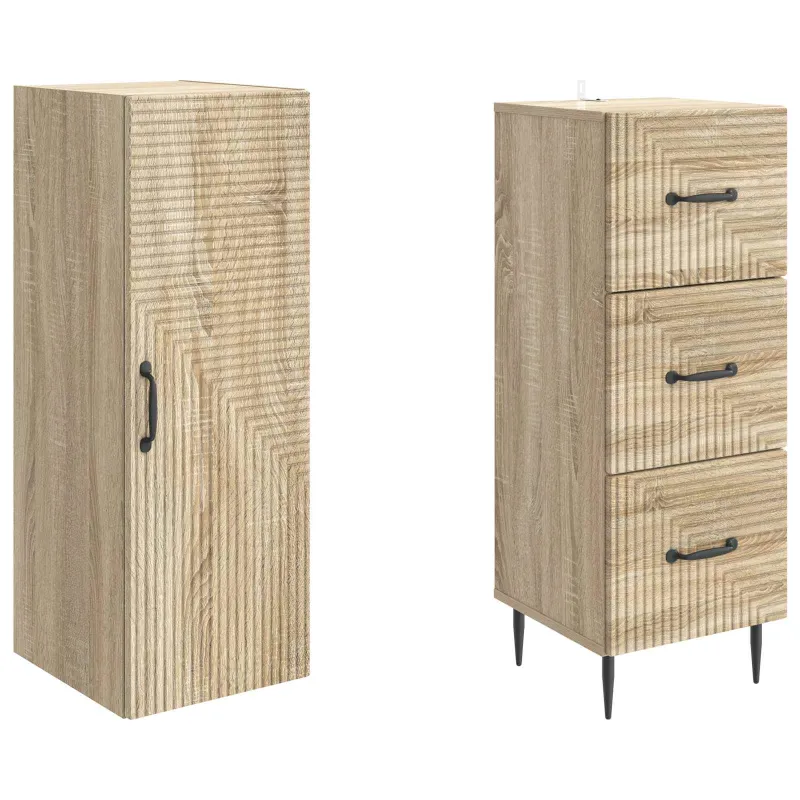 Spintelė 2 pcs Sonoma ąžuolas 33 x 34,5 x 90 cm