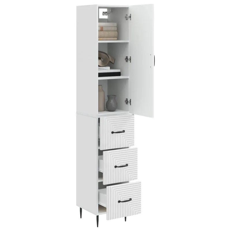 Spintelė 2 pcs Itin blizgi balta 33 x 34,5 x 90 cm