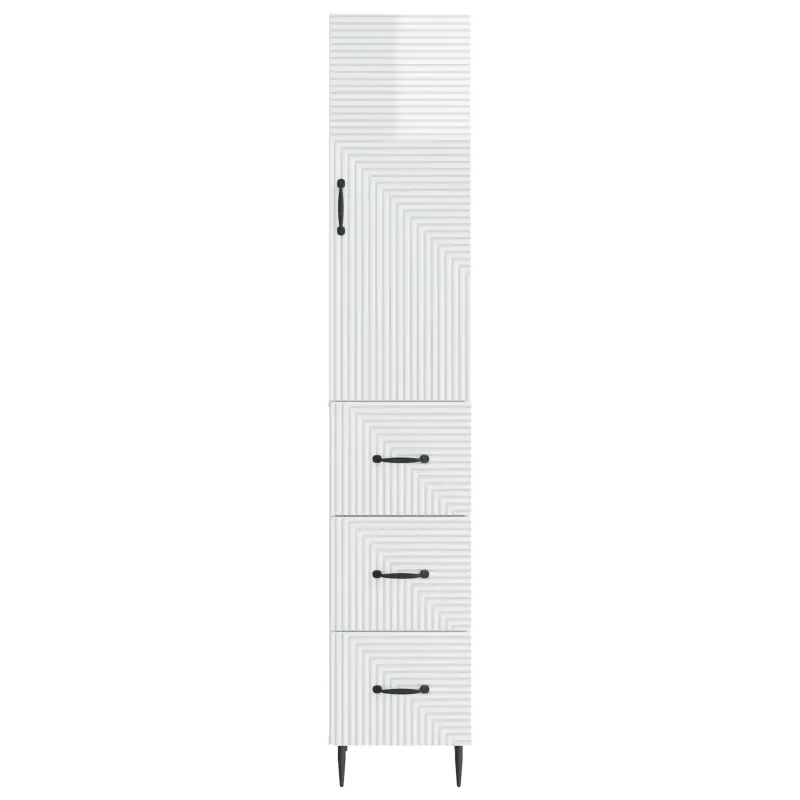 Spintelė 2 pcs Itin blizgi balta 33 x 34,5 x 90 cm