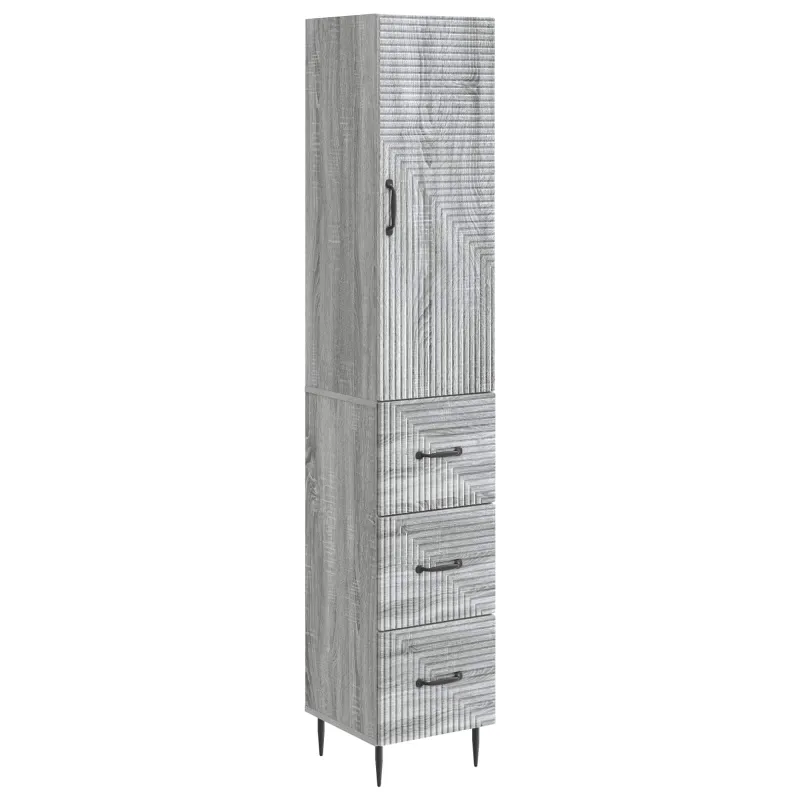 Spintelė 2 pcs Pilka Sonoma 33 x 34,5 x 90 cm Apdirbta mediena