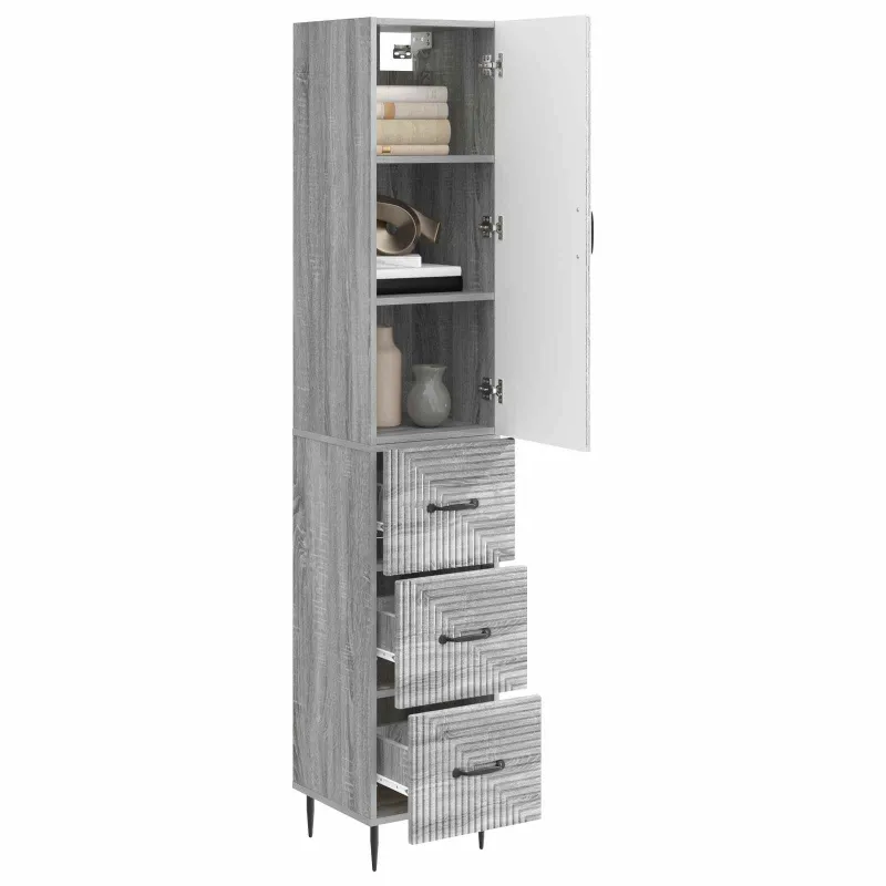 Spintelė 2 pcs Pilka Sonoma 33 x 34,5 x 90 cm Apdirbta mediena