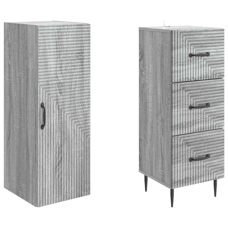 Spintelė 2 pcs Pilka Sonoma 33 x 34,5 x 90 cm Apdirbta mediena