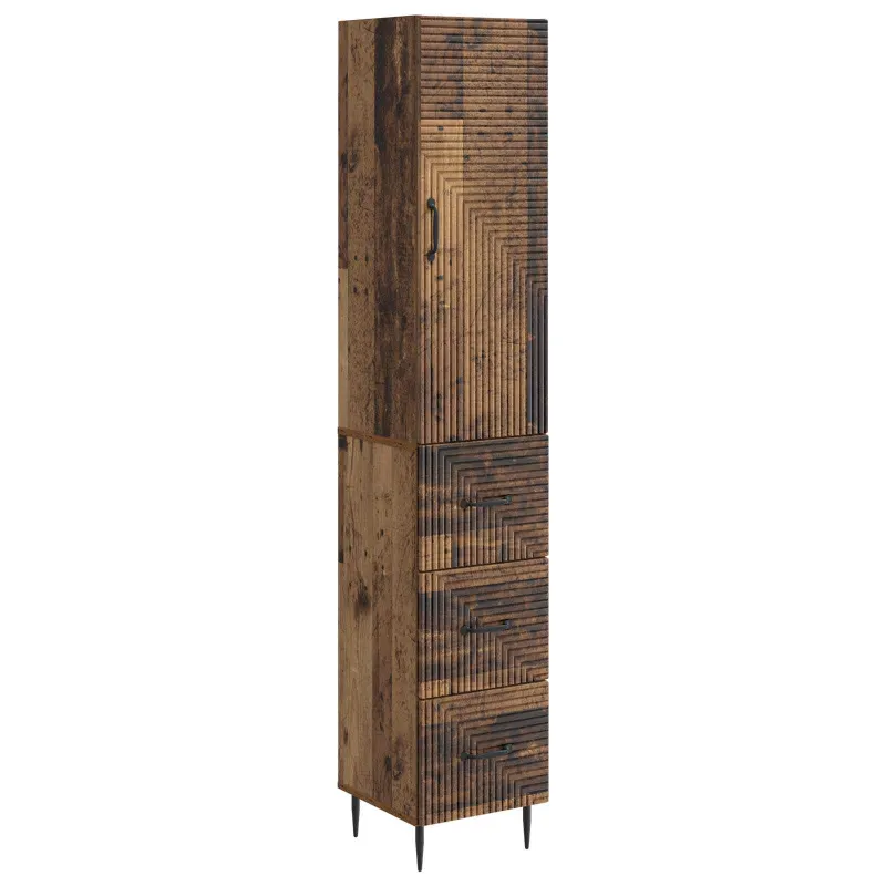 Spintelė 2 pcs Sendintos medienos 33 x 34,5 x 90 cm