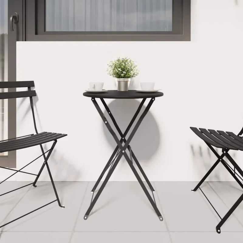 Bistro-pöytä Antrasiitti Ø 50 x 71 cm Pulverimaalattu teräs