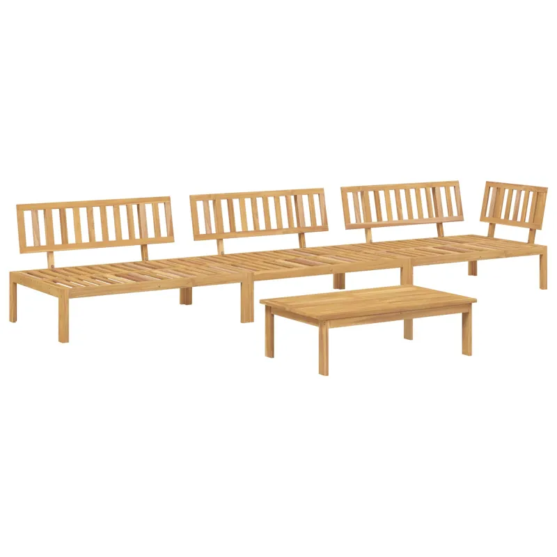 Sofos komplektas Paprastas 4 pcs Smėlio Kietos akacijos mediena
