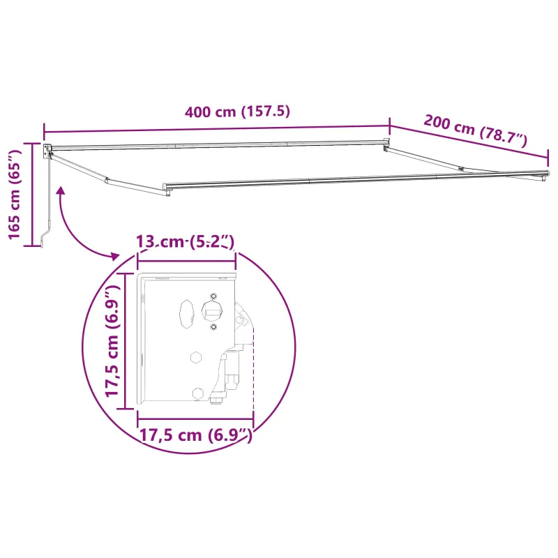 Ištraukiama markizė Vyšninė 4 x 2 m