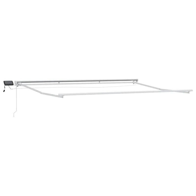 Rankinis markizės rėmas su LED Bežinė ir balta 4,5 × 3,5 m