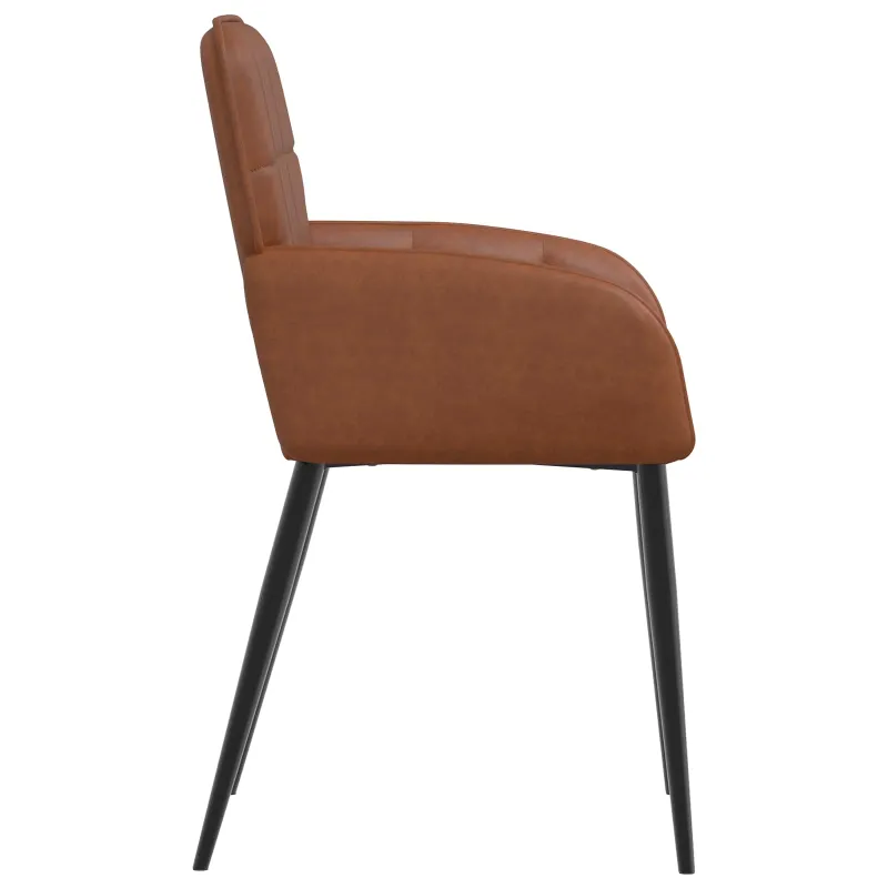 Valgomojo kėdės 4 pcs Dirbtinė oda Ruda 57 x 50 x 85 cm