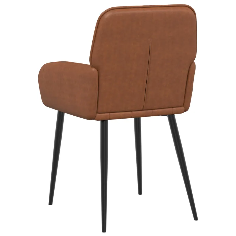 Valgomojo kėdės 4 pcs Dirbtinė oda Ruda 57 x 50 x 85 cm