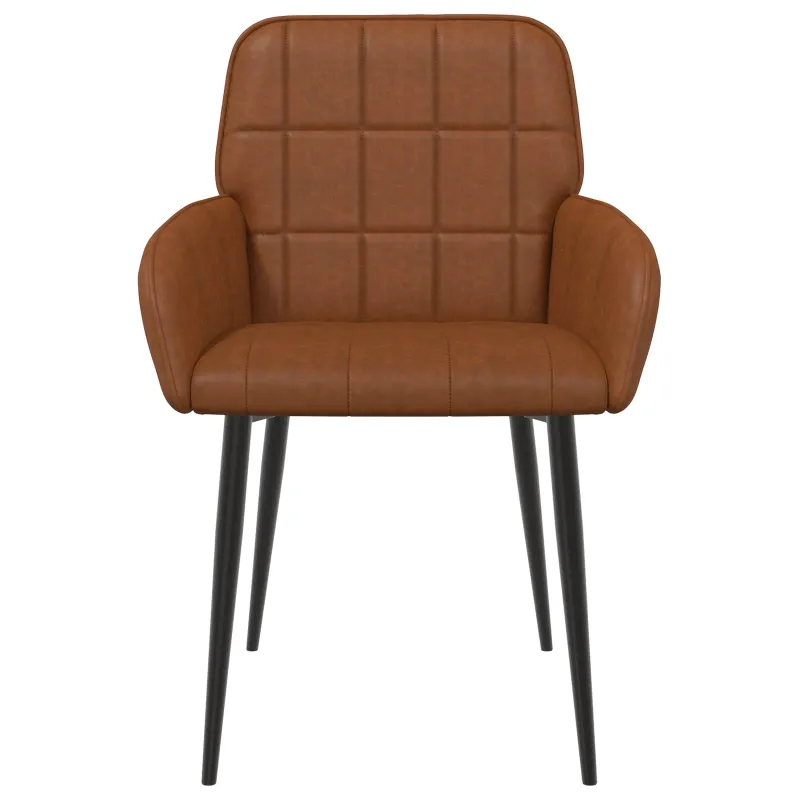 Valgomojo kėdės 6 pcs Dirbtinė oda Ruda 57 x 50 x 85 cm