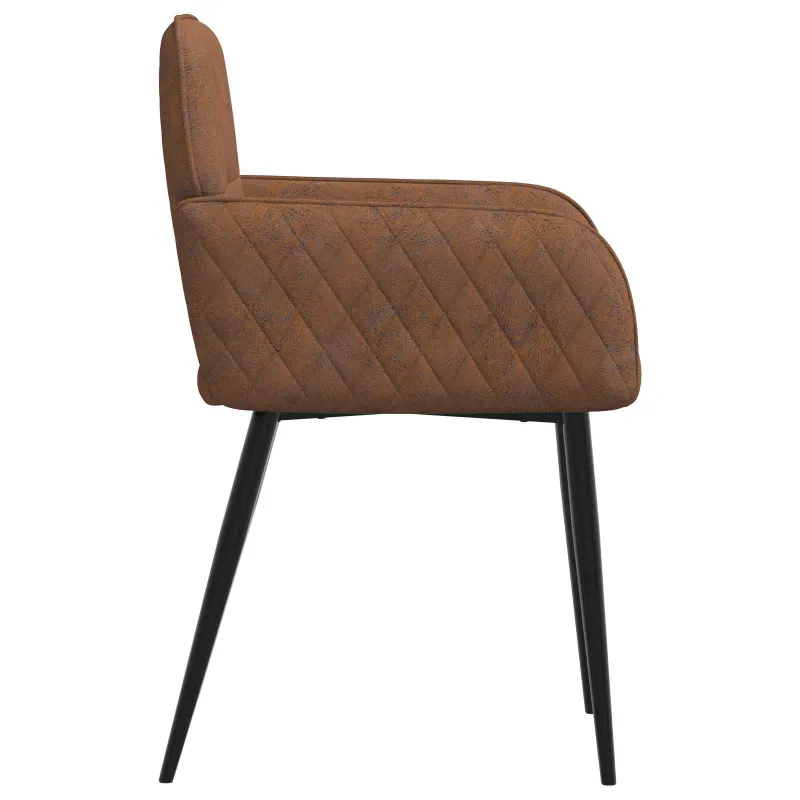Valgomojo kėdės 4 pcs Dirbtinė suedė oda Ruda 59 x 56,5 x 85 cm
