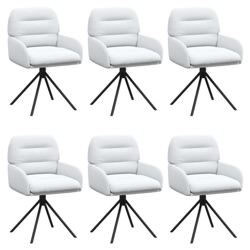 Sukamos valgomojo kėdės 6 pcs Dirbtinė oda Balta