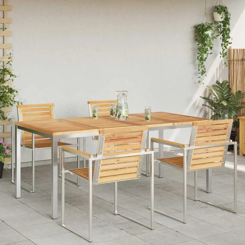 Valgomööbel Ruda 180 x 90 x 75 cm Kivimööbel puitviimistlusega