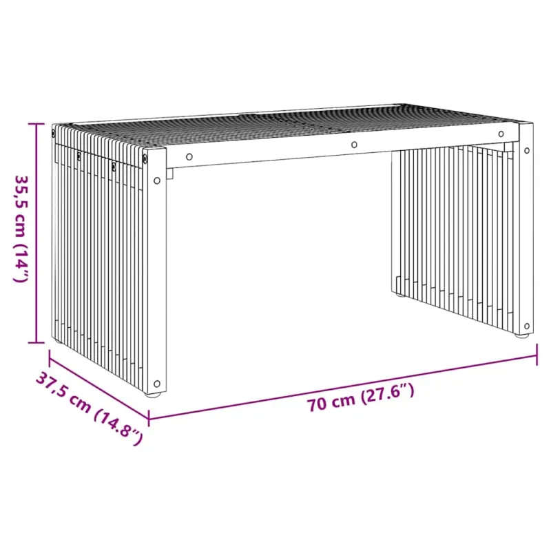Sohvan sivupöytä Ruda 70 x 37,5 x 35,5 cm Kestävästä tehtaasta valmistettua puuta