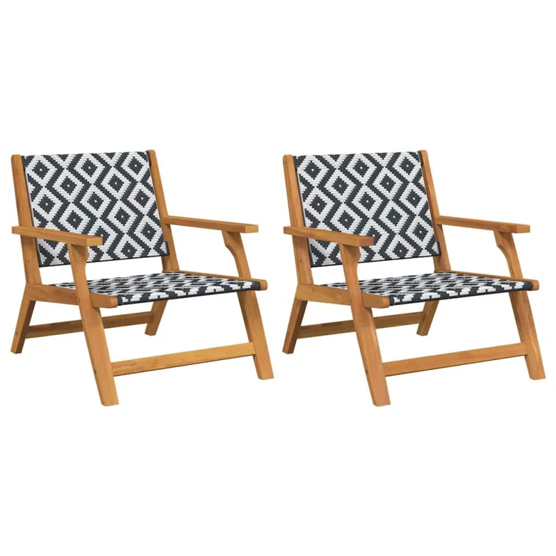 Sodo atsipalaidavimo kėdė 2 pcs Juoda ir Balta