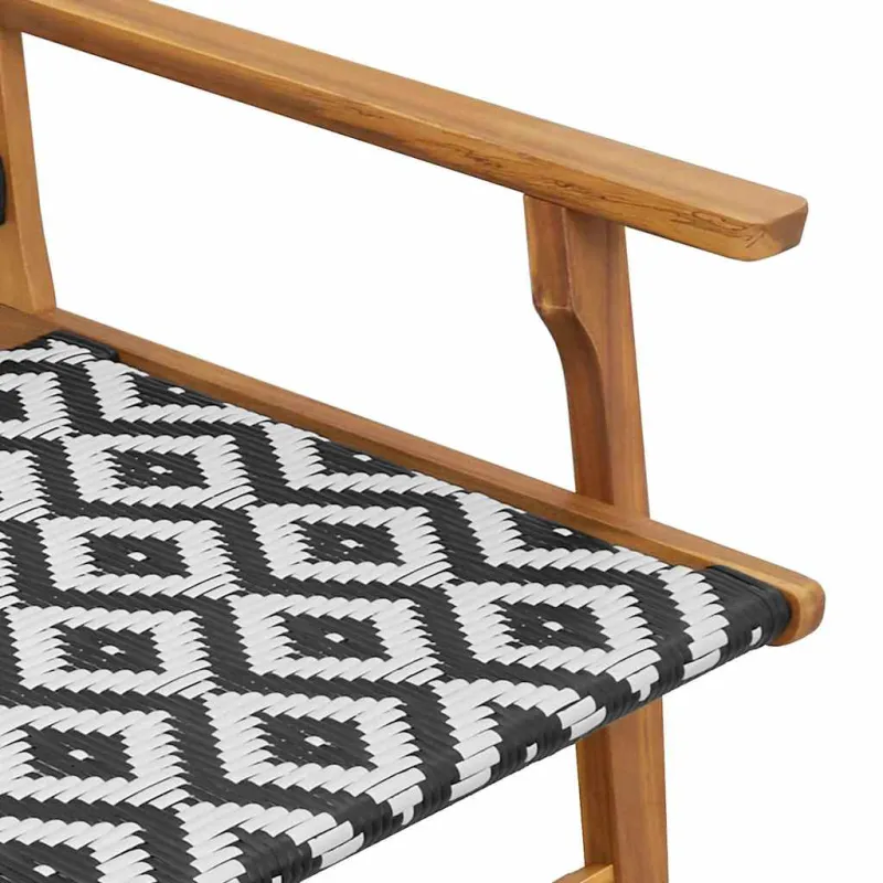 Sodo atsipalaidavimo kėdė 2 pcs Juoda ir Balta