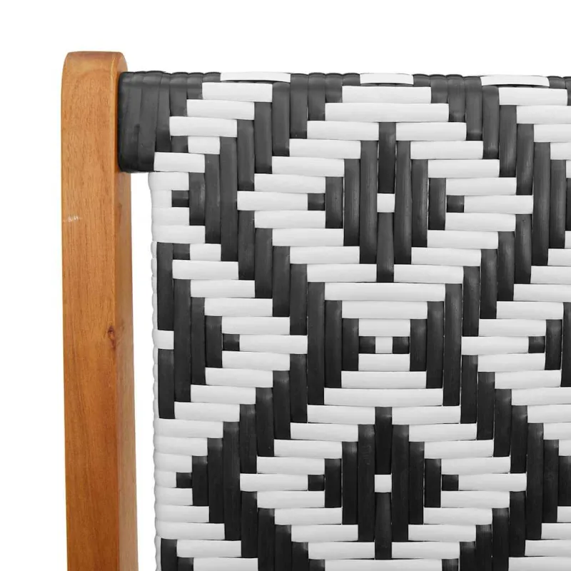 Sodo atsipalaidavimo kėdė 2 pcs Juoda ir Balta