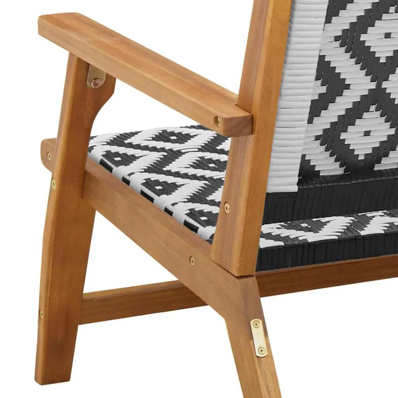 Sodo atsipalaidavimo kėdė 2 pcs Juoda ir Balta
