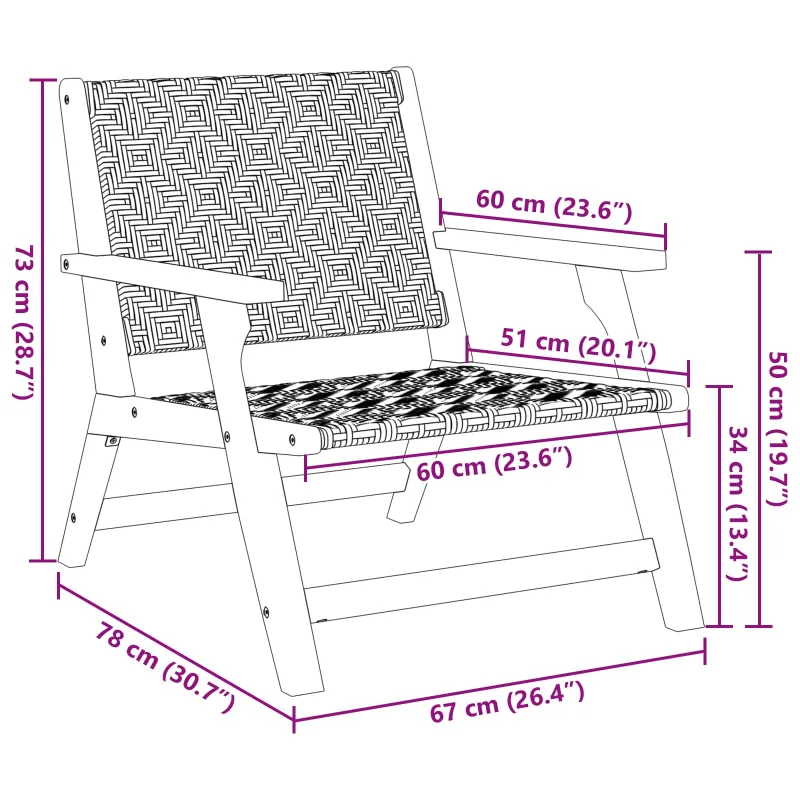 Sodo atsipalaidavimo kėdė 2 pcs Juoda ir Balta