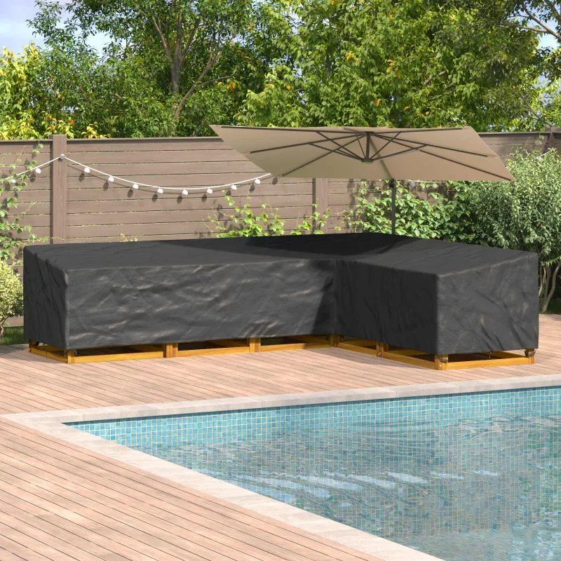 Baldų uždangalas Juodas 355 x 275 x 80 cm 600D Oksfordo audinys