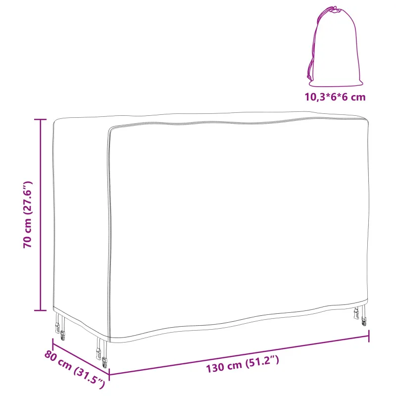 Baldų uždangalas Paprastas Juoda 130 x 80 x 70 cm 210D