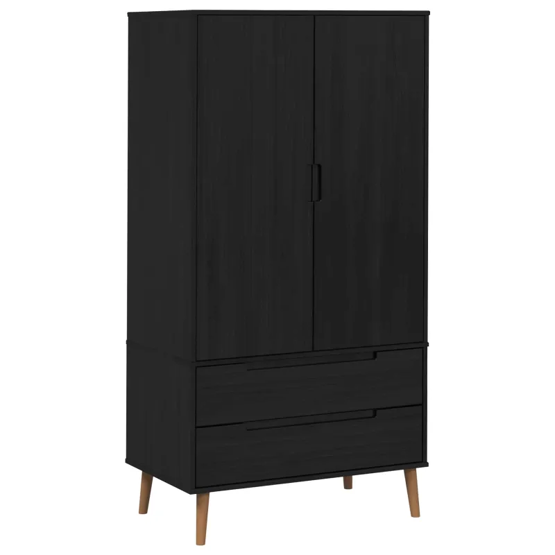 Spinta MOLDE Juoda 90 x 55 x 175 cm Pušies medienos masyvas