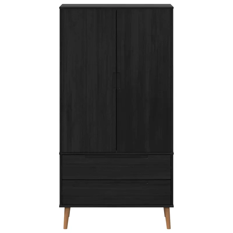 Spinta MOLDE Juoda 90 x 55 x 175 cm Pušies medienos masyvas