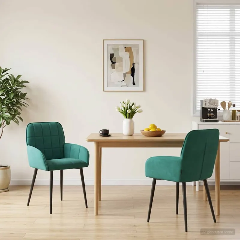 Valgomojo kėdės 2 pcs Aksomas Turkio 57 x 50 x 85 cm