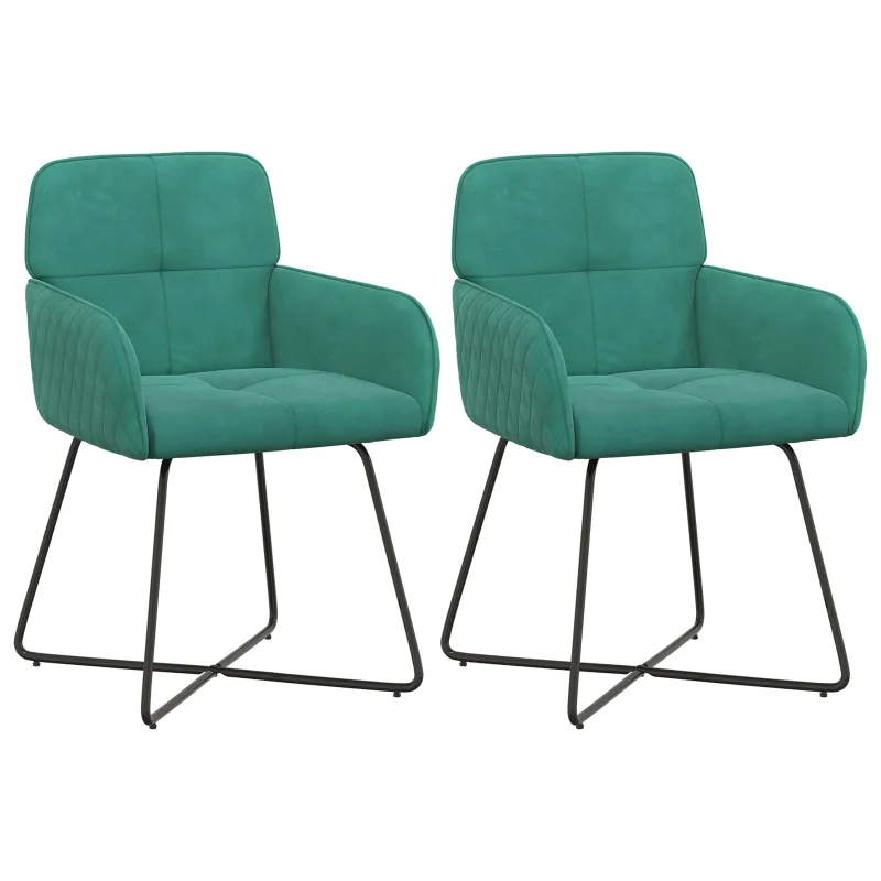 Valgomojo kėdės 2 pcs Aksomas Turkio 59 x 56,5 x 86 cm