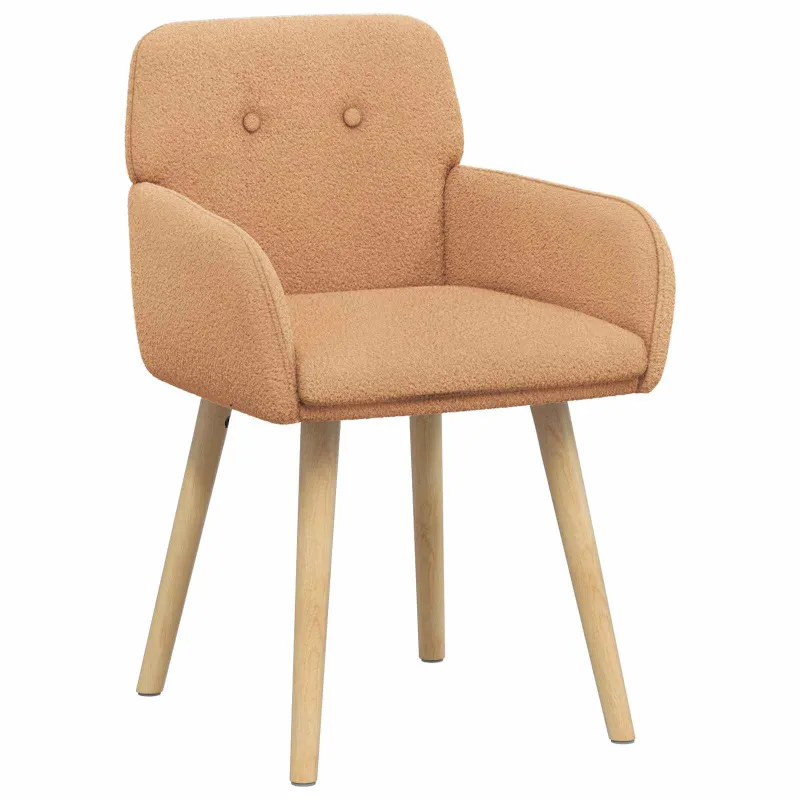 Valgomojo kėdės 2 pcs Bouclé Smėlio 59 x 57 x 85 cm