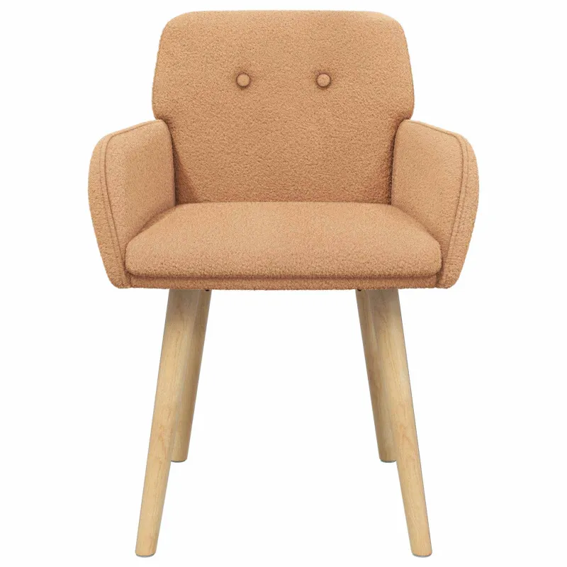 Valgomojo kėdės 2 pcs Bouclé Smėlio 59 x 57 x 85 cm