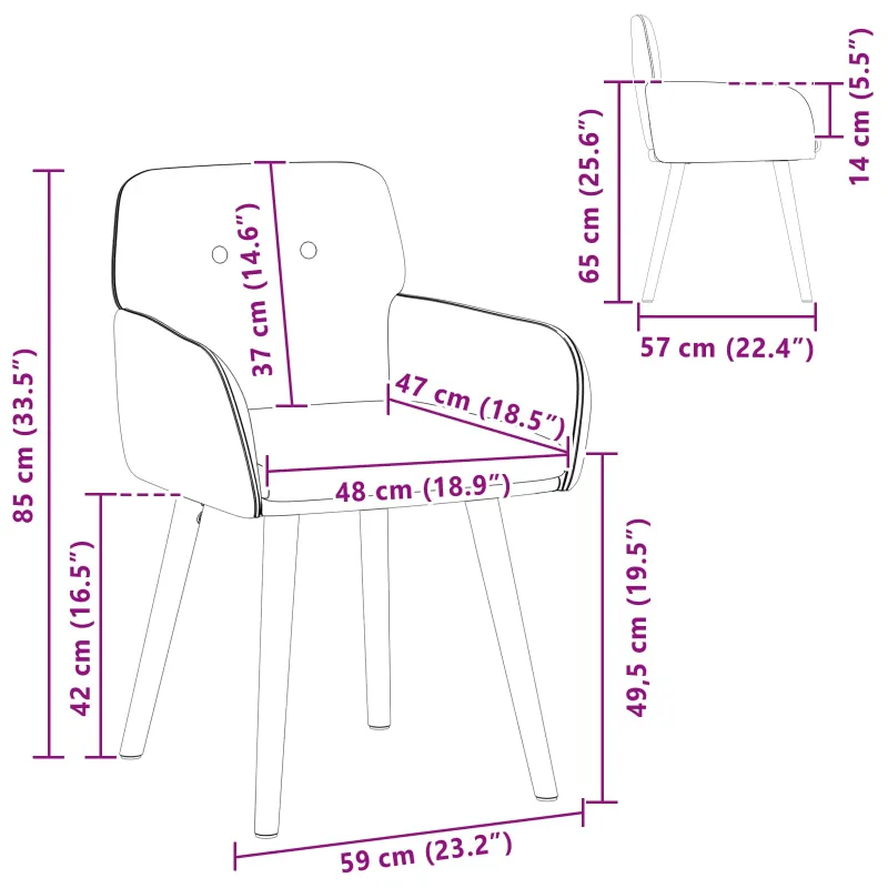 Valgomojo kėdės 2 pcs Bouclé Smėlio 59 x 57 x 85 cm