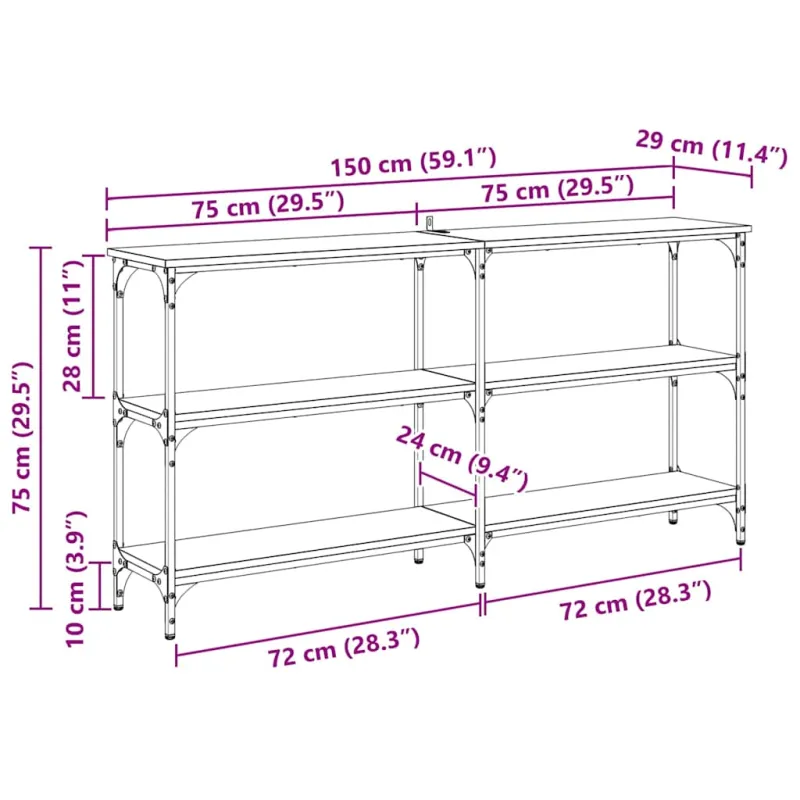 Konsolinis stalas Senovinis medis 150 x 29 x 75 cm