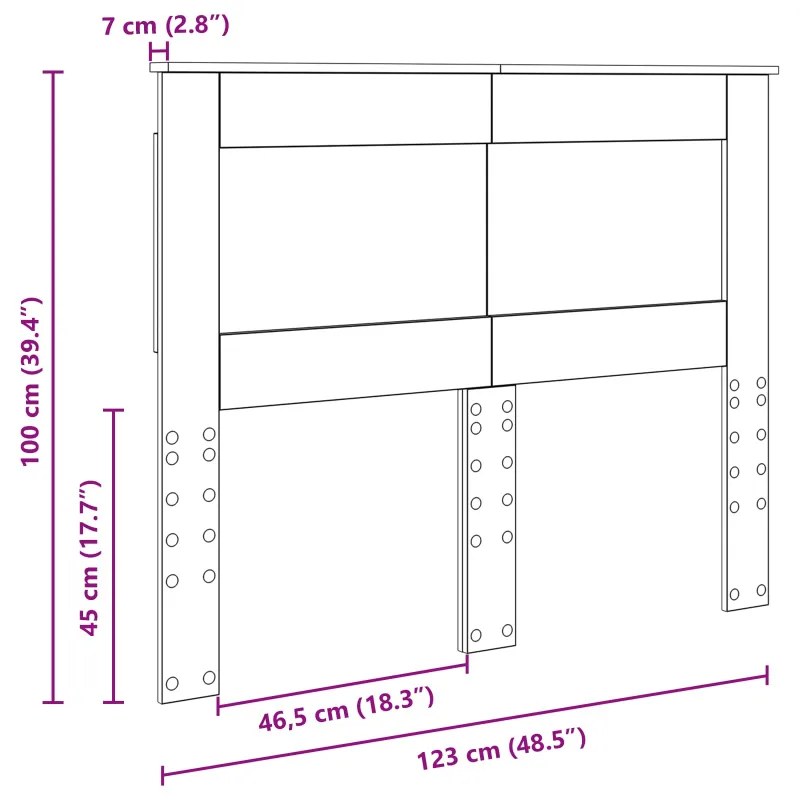 Galvūgalis su galvūgalio Balta 120 cm Apdirbta mediena