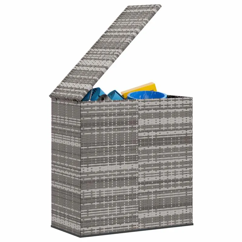 Sodo dėžė pagalvėlėms, pilka, 100x49x103,5cm, PE ratanas