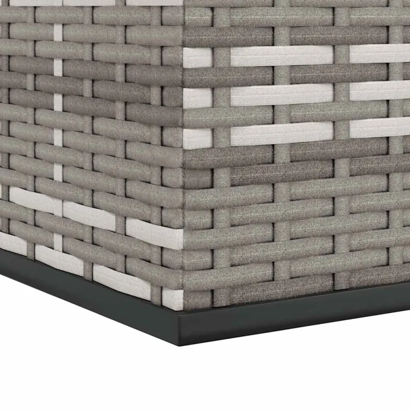 Sodo dėžė pagalvėlėms, pilka, 100x49x103,5cm, PE ratanas