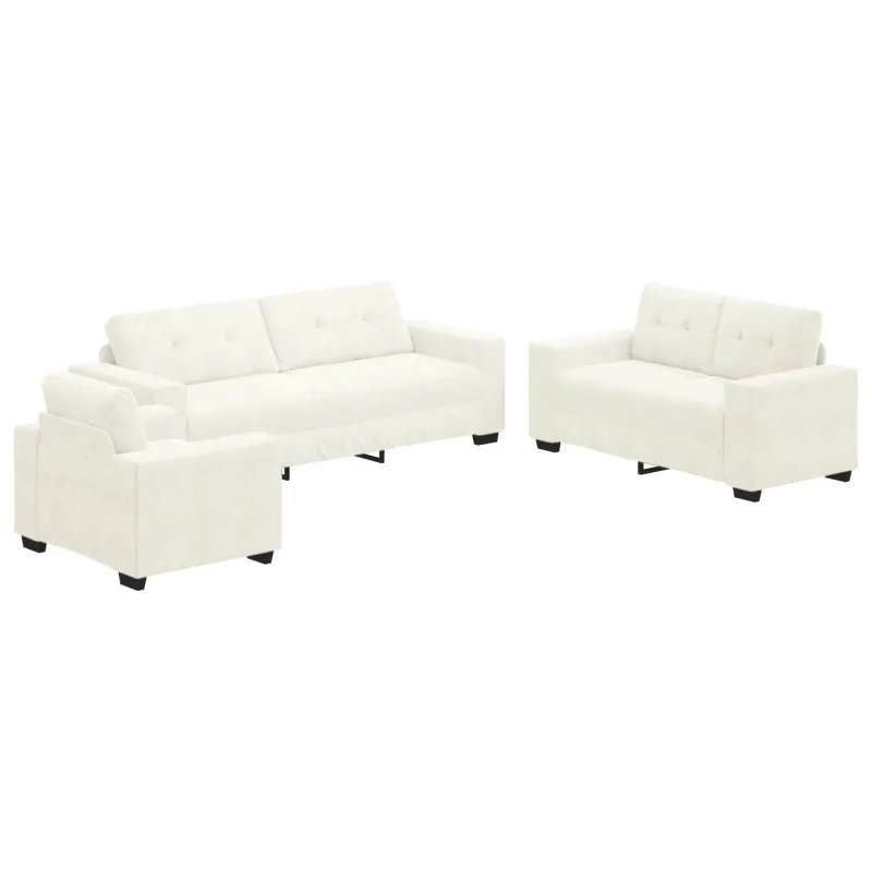 Sofos komplektas 3 pcs Kreminė 221 x 80 x 80 cm Aksomas