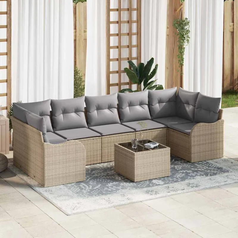 Sodo Sofų Rinkinys Smėlio 55 x 55 x 37 cm poliratanas