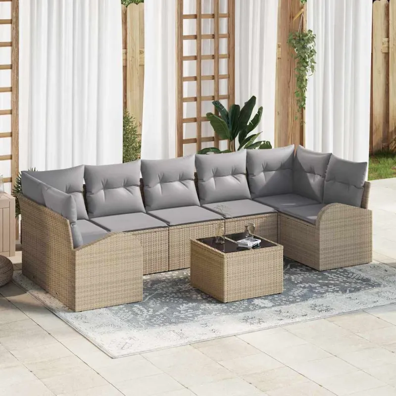 Sodo Sofų Rinkinys Smėlio 55 x 55 x 37 cm poliratanas