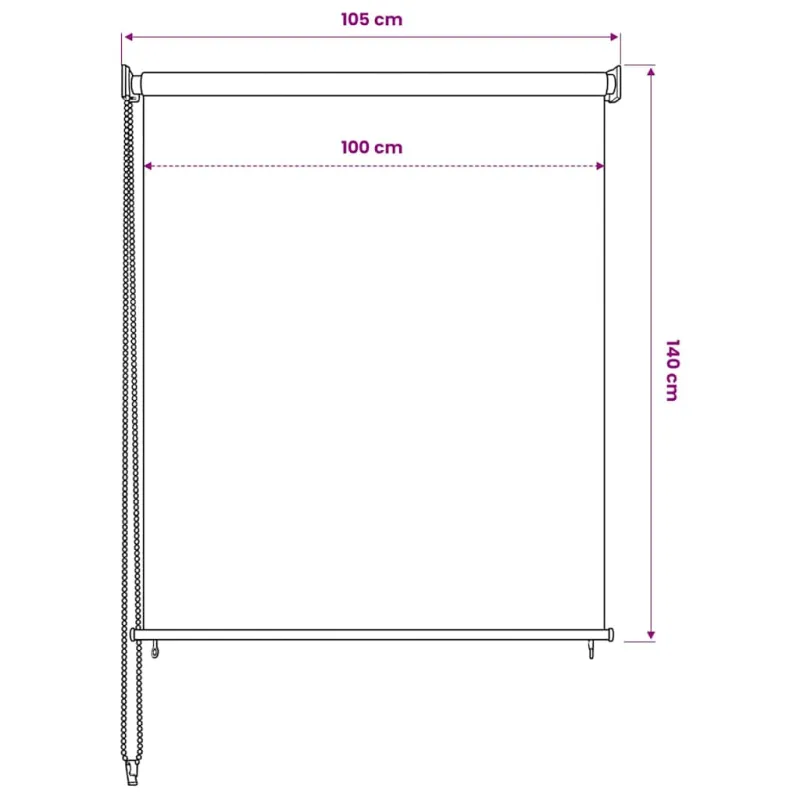 Lauko roletas, 105 (plotis) x 140 (aukštis) cm, smėlio spalvos