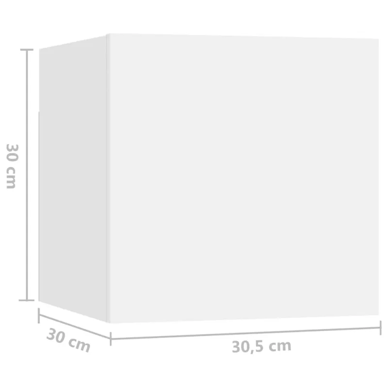 Televizoriaus spintelių komplektas, 5 dalių, baltas, mediena