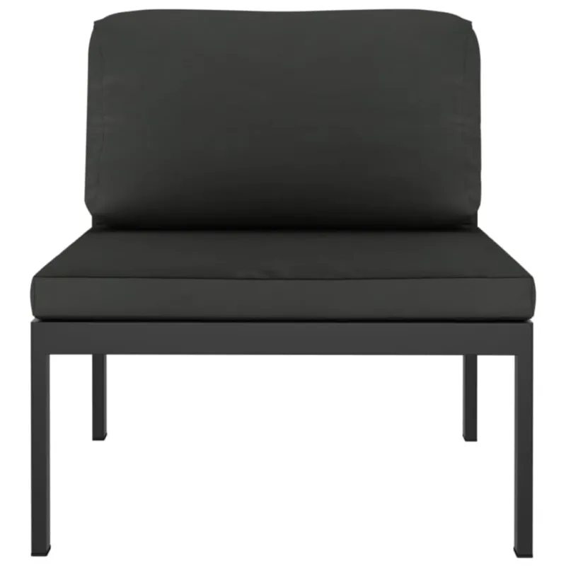 Sodo komplektas su pagalvėlėmis, 10 dalių, antracito, aliuminis