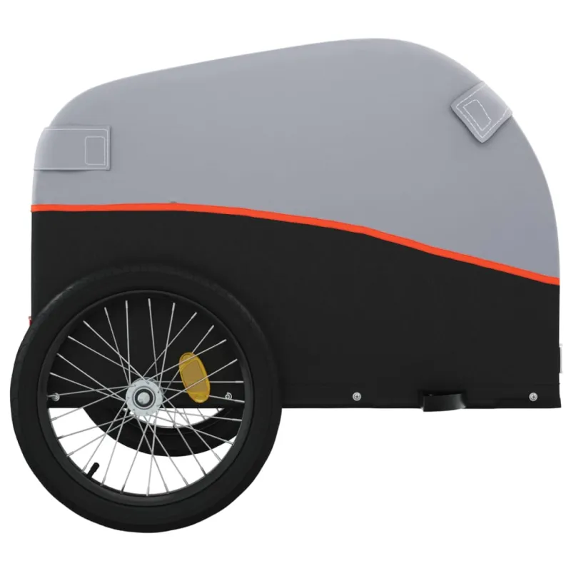 Dviračio priekaba, juodos ir oranžinės spalvos, 45kg, geležis