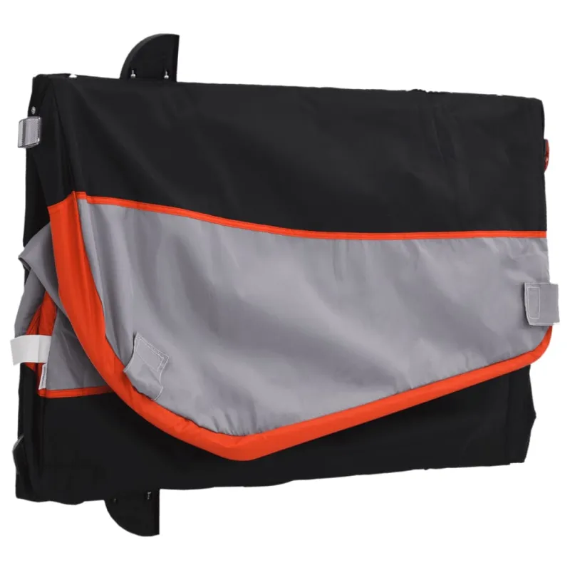 Dviračio priekaba, juodos ir oranžinės spalvos, 45kg, geležis