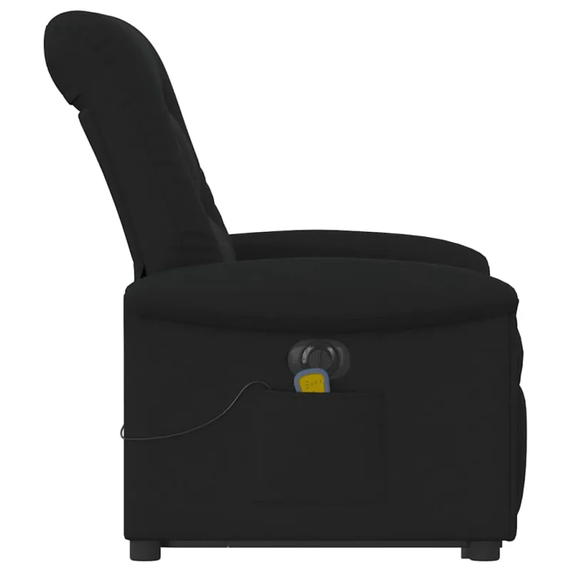 Atsistojantis elektrinis masažinis krėslas, juodas, audinys