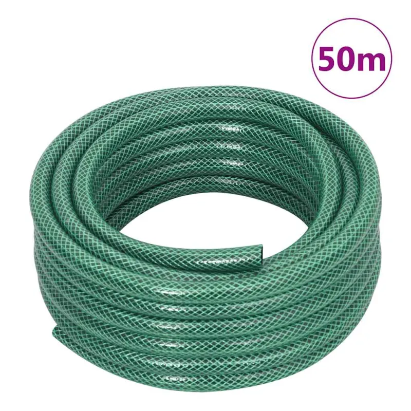 Žalias žarnos ritės vežimėlis su žarnos antgalių rinkiniu, 0,5, 50 m, PVC