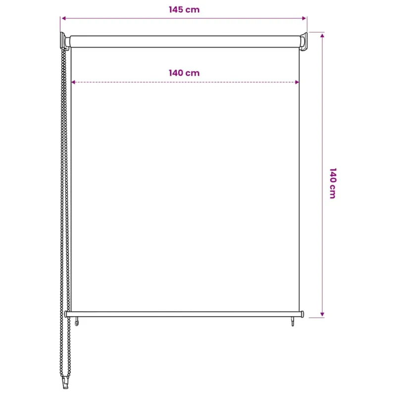 Lauko roletas, 145 (plotis) x 140 (aukštis) cm, smėlio spalvos