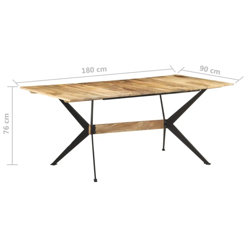 Valgomojo stalas, 180x90x76cm, mango medienos masyvas