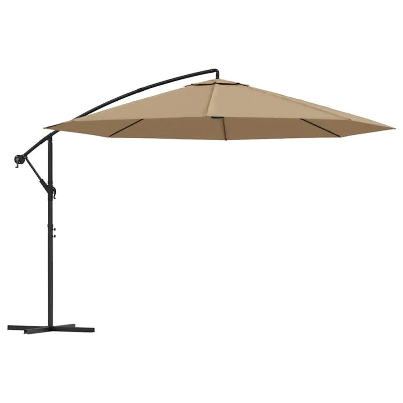 Gembinis sodo skėtis su aliuminiu stulpu, taupe, 350cm